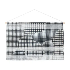 Alisa Galitsyna Dark Blue Grid Pattern Fiber Wall Art - Society6 -Society6 Home Outlet Store GUEST d8861970 6d5c 4a5b afc3 acab31bf6f51