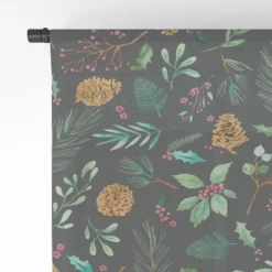 Ninola Design Christmas Botanical Charcoal Single Panel Sheer Window Curtain - Society6 -Society6 Home Outlet Store GUEST da4098f8 647d 4a47 993e 7374306e0974