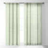 Avenie Grid Pattern Green Single Panel Sheer Window Curtain - Society6
