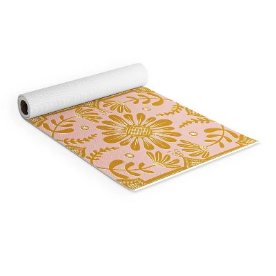 Sewzinski Boho Florals Yellow White Pink (6mm) 70" X 24" Yoga Mat - Society6 1 Sewzinski Boho Florals Yellow White Pink (6mm) 70" X 24" Yoga Mat - Society6