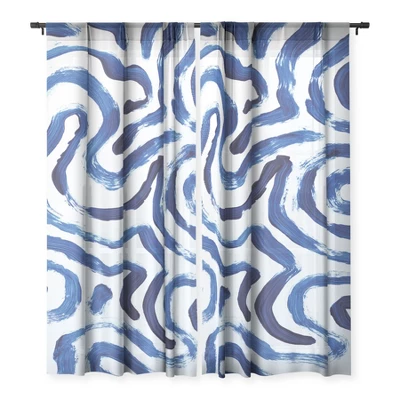 Dan Hobday Art Blue Minimal Single Panel Sheer Window Curtain - Society6 2 Dan Hobday Art Blue Minimal Single Panel Sheer Window Curtain - Society6 - Image 2
