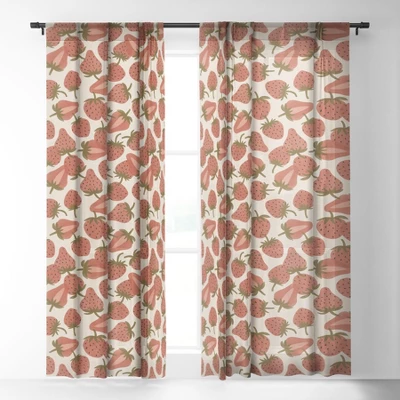 Alisa Galitsyna Strawberry Harvest 50" X 84" Single Panel Sheer Window Curtain - Society 6 1 Alisa Galitsyna Strawberry Harvest 50" X 84" Single Panel Sheer Window Curtain - Society 6