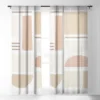 BohomadicStudio Geometric Shapes In Creme And Soft Pink Single Panel Sheer Window Curtain - Society 6
